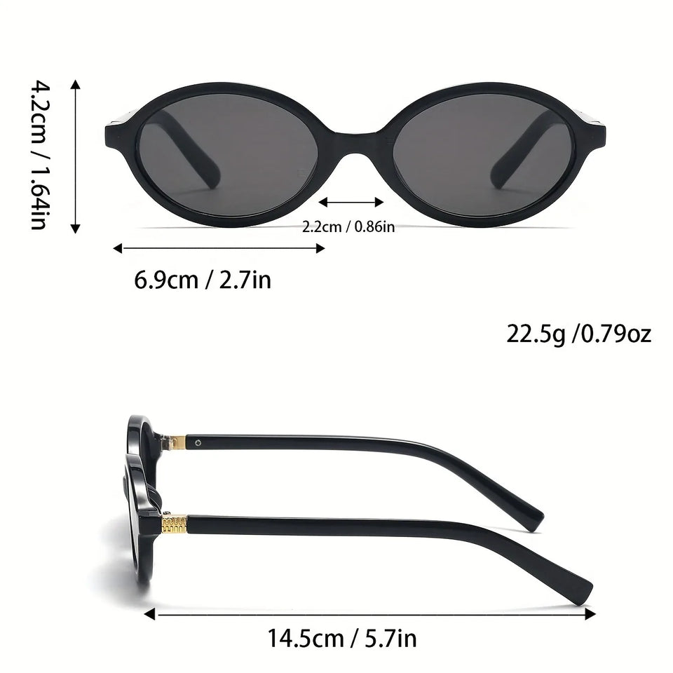 A Pair of Oval Retro PC Glasses for Men and Women with A Small Face Design/versatile for Multiple Indoor Scenes Sunglasse