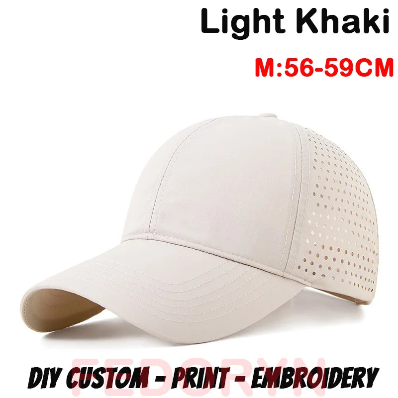 Fedoryn Custom Sun Hat for Big Head Quick Dry Adjustable Baseball Cap Men Women Embroidery Print Text Brand Design Hat Wholesale