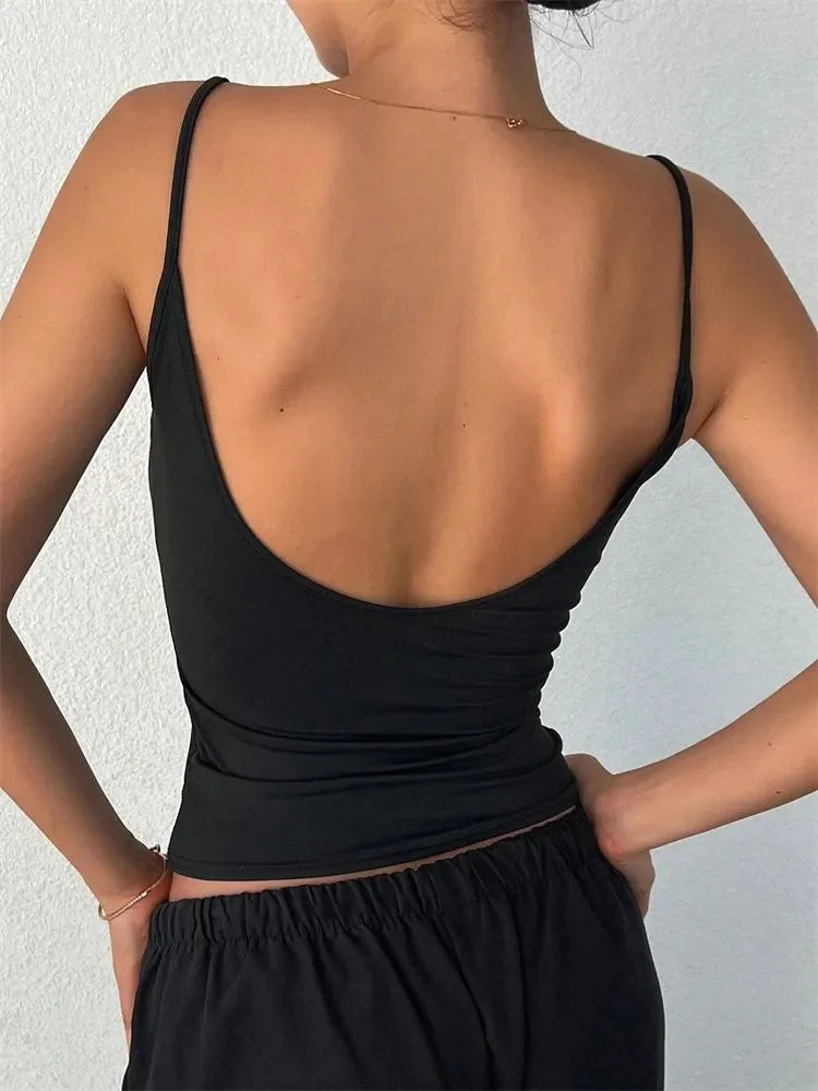 Women's Backless Cami Crop Top
