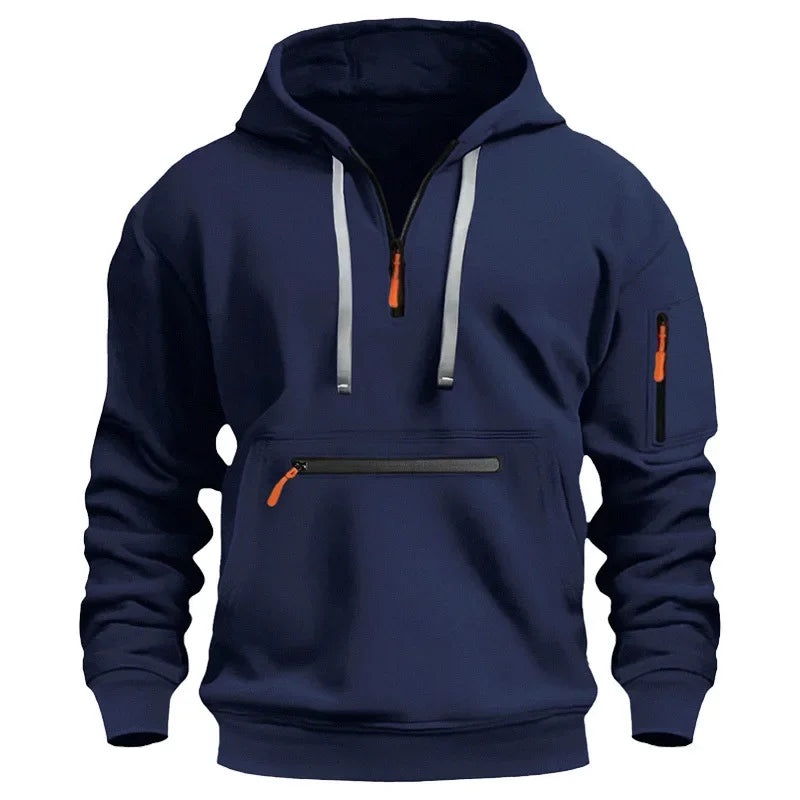 Cross-border New Men's Popular Sweatshirt Foreign Trade Autumn and Winter Fleece Sweatshirt Jacket Loose Large Size Zipper Hoodi