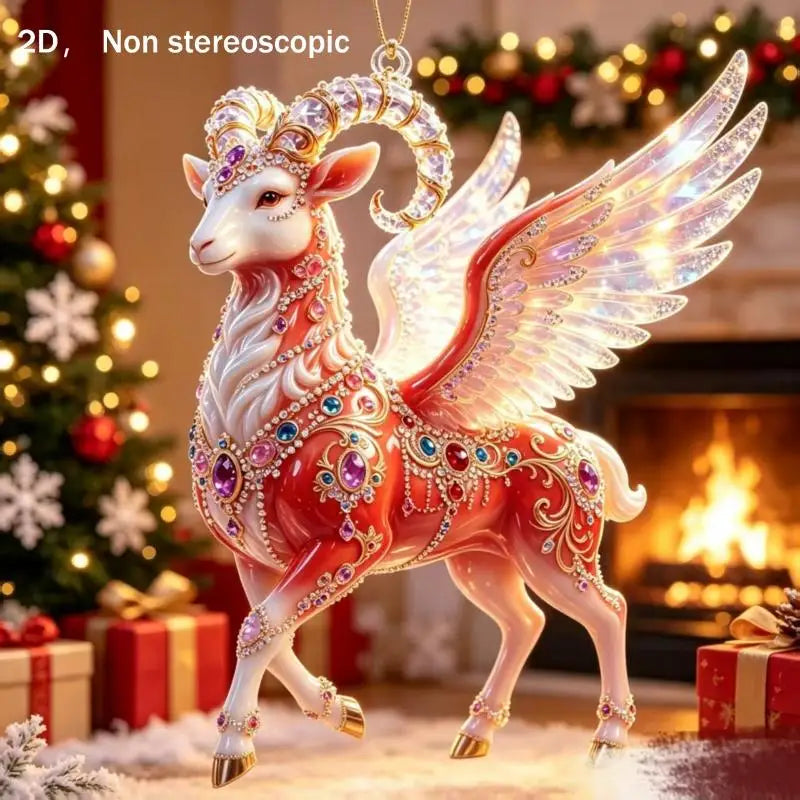 Acrylic Winged Goat Ornament