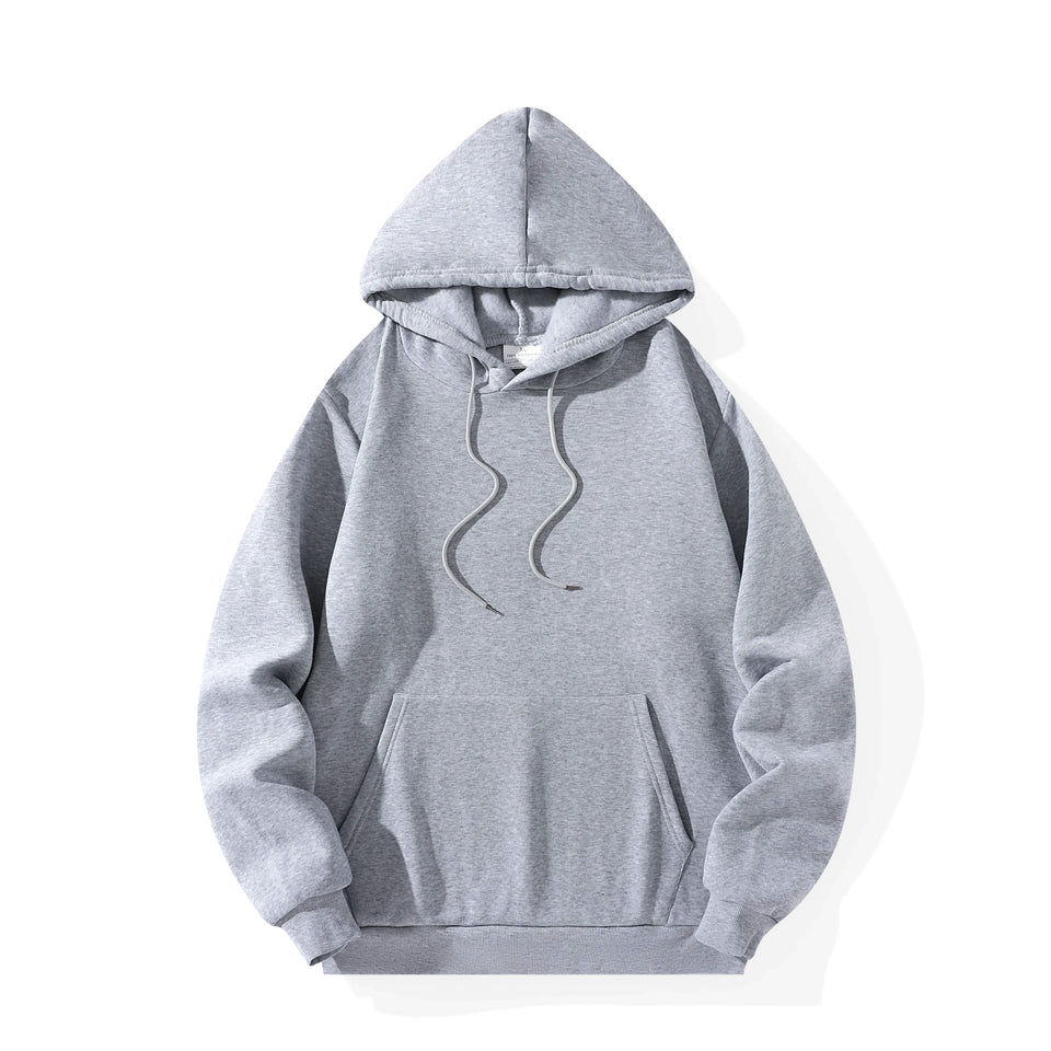 Solid Color Sports Casual Hoodies Men Women Spring Autumn Fleece Warm Sweatshirts Hip Hop Streetwear Fashion Loose Pullover Tops