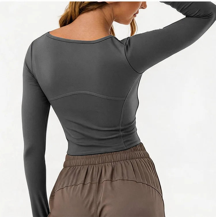 Women's Long-Sleeve Crop Workout Top