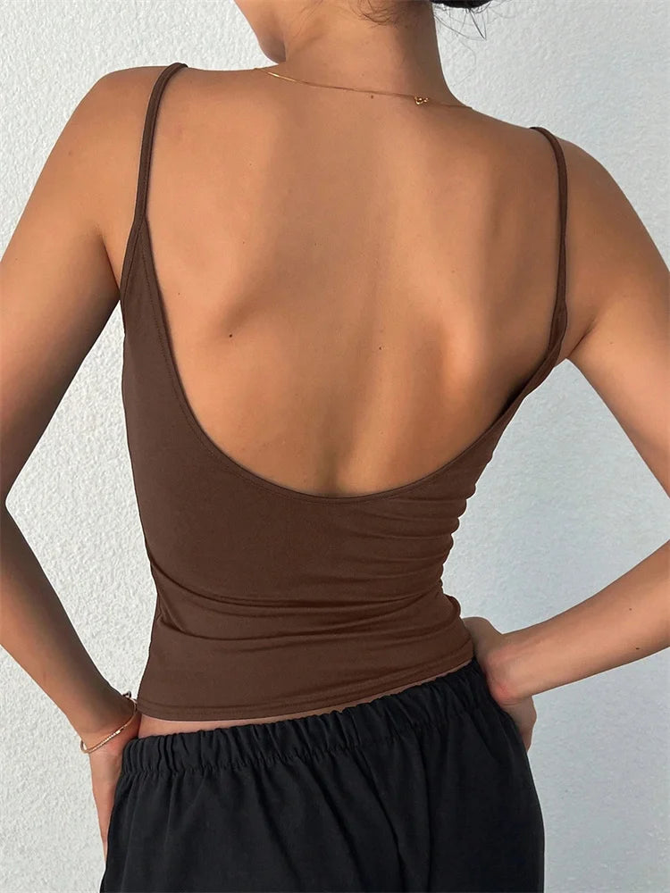 Women's Backless Cami Crop Top
