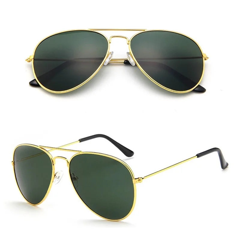 New Double Bridge Pilot Sunglasse Woman Alloy Frame Polit Mirror Sun Glasses Female Male UV400 Eyewear for Men