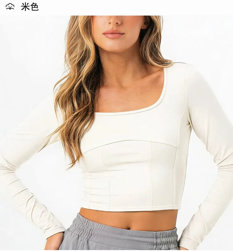 Women's Long-Sleeve Crop Workout Top