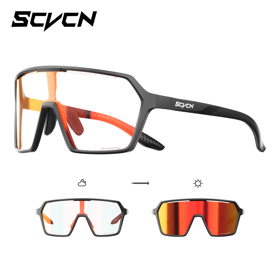 SCVCN Photochromic Sunglasses for Men Cycling Glasses UV400n Women Driving Glasses MTB Road Bike Sport Eyewear Running