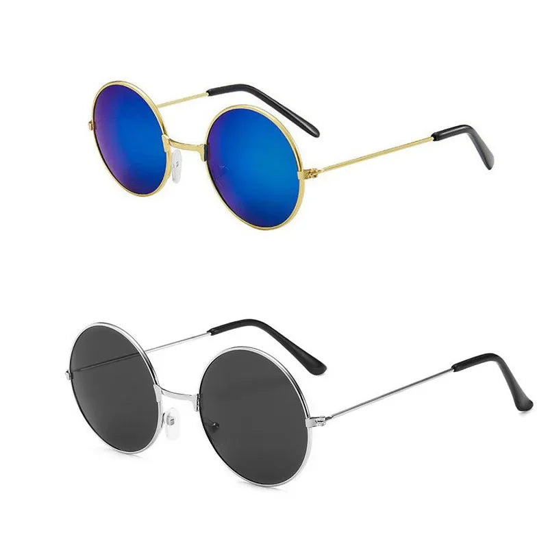 1/2/3Pcs Retro Vintage Punk Sunglasses For Men Women Popular Fishing Leisure Round Metal Sun Glasses Fashion Sunglasses