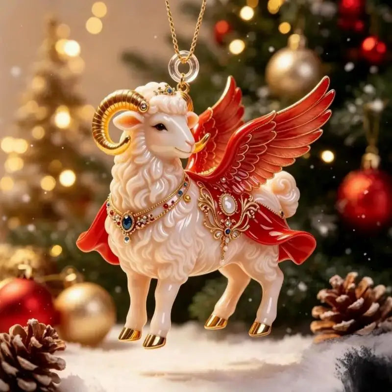 Acrylic Winged Goat Ornament