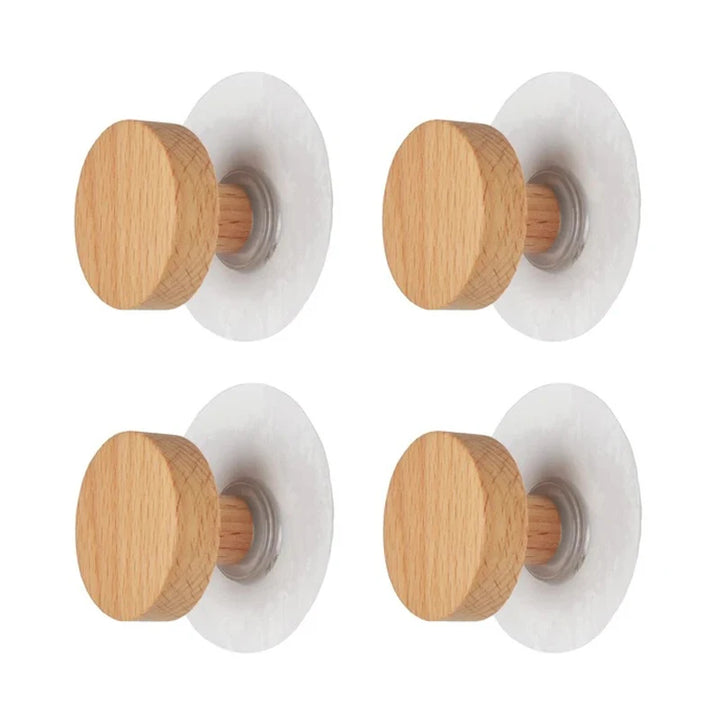 Round Wooden Wall Hooks — 1, 2 or 4 Pack