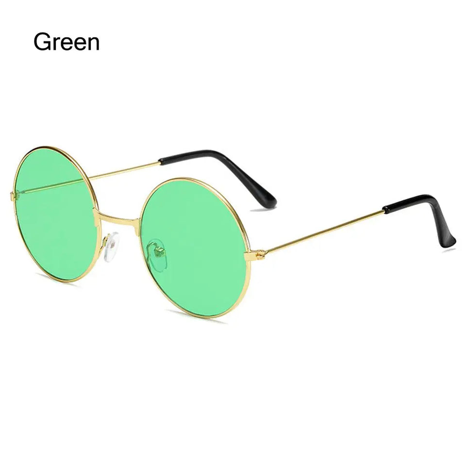 Fashion Retro Round Hippie Sunglasses Women Men Trendy Punk Disco Party Glasses Circle Metal UV Protection Eyewear