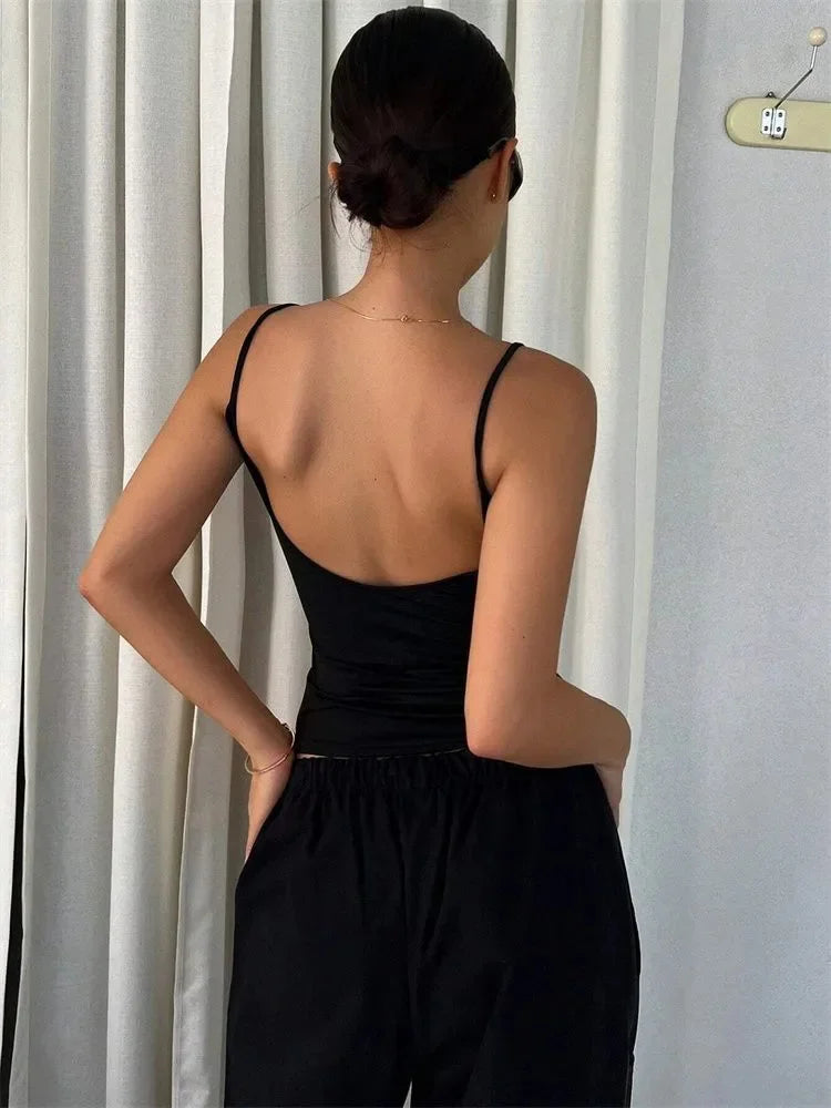 Women's Backless Cami Crop Top