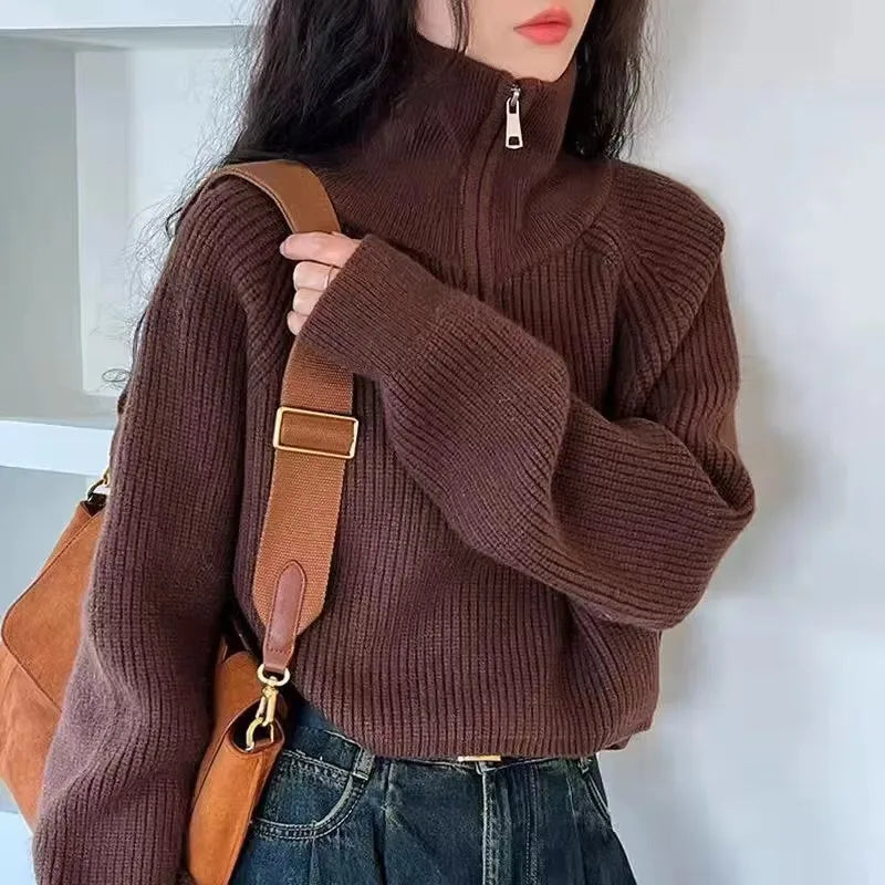 Women's Half-Zip Knit Sweater