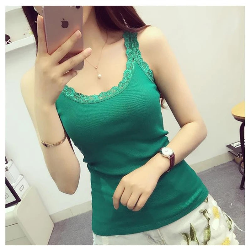 Women's Lace-Trim Cami Top