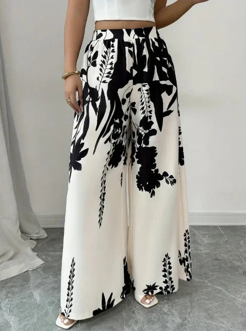 Women's Floral-Print Wide-Leg Pants
