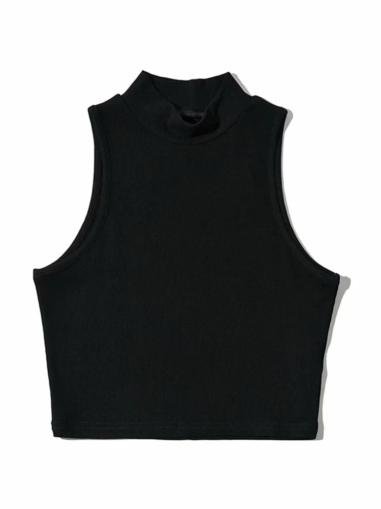 Women's High-Neck Crop Tank Top