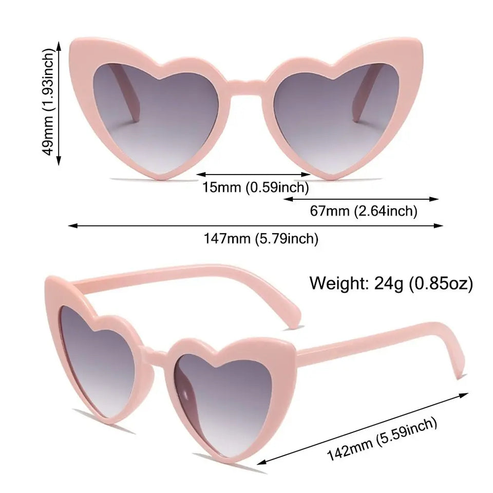 UV Protection Heart-Shaped Sunglasses Trendy Vintage Street Shooting Shades Irregular Fashion Pink Heart Sun Glasses for Women