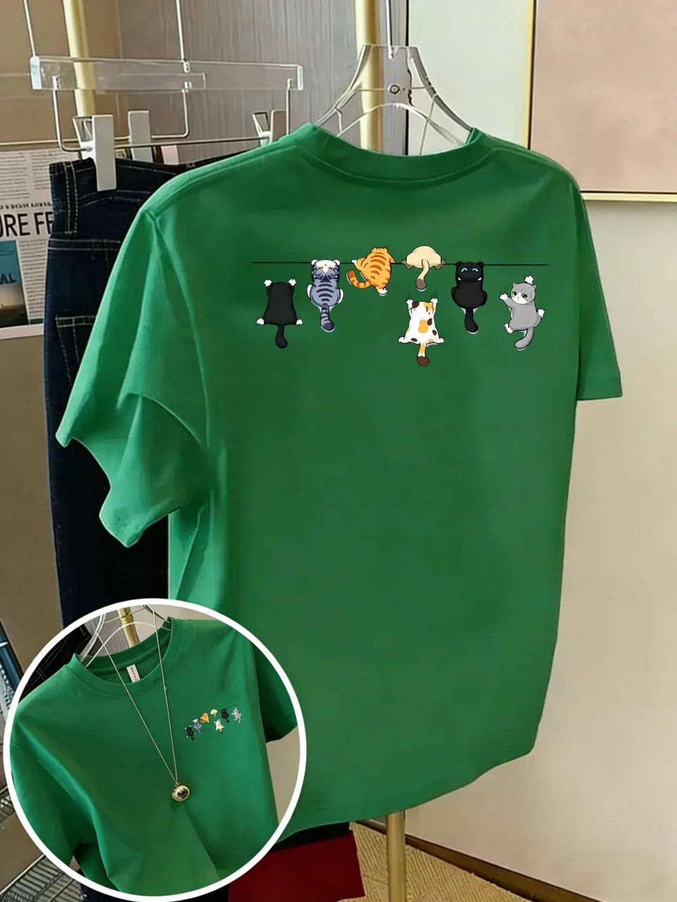 Women's Cat-Print T-Shirt