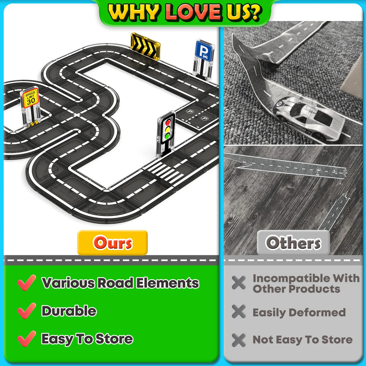 Magnetic Road Tile Set