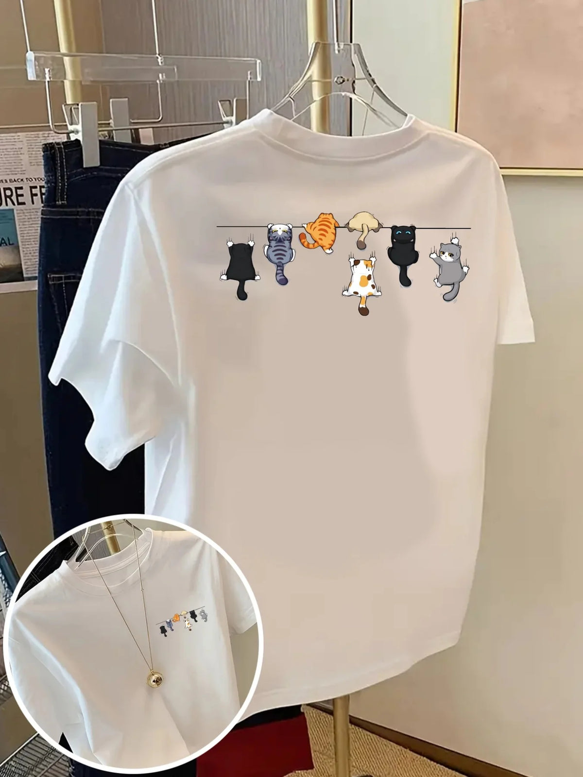 Women's Cat-Print T-Shirt