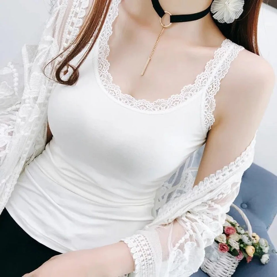 Women's Lace-Trim Tank Top