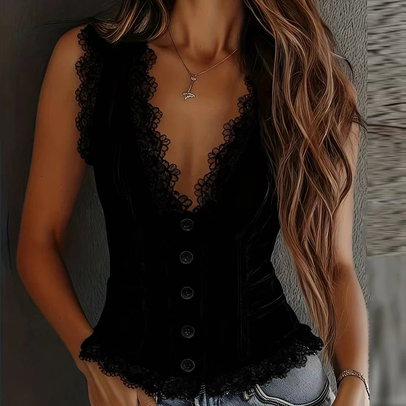 Women's Lace-Trim Tank Top