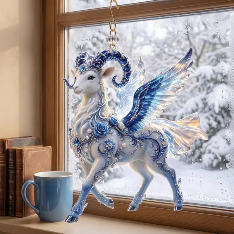 Acrylic Winged Goat Ornament