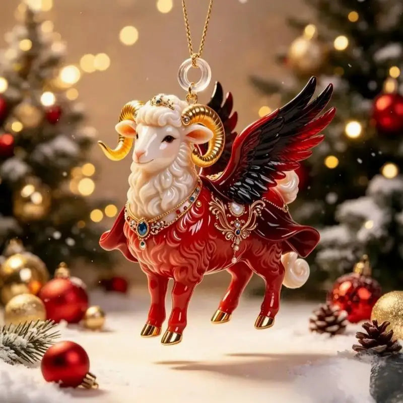 Acrylic Winged Goat Ornament
