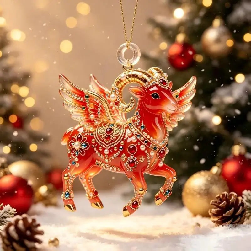 Acrylic Winged Goat Ornament