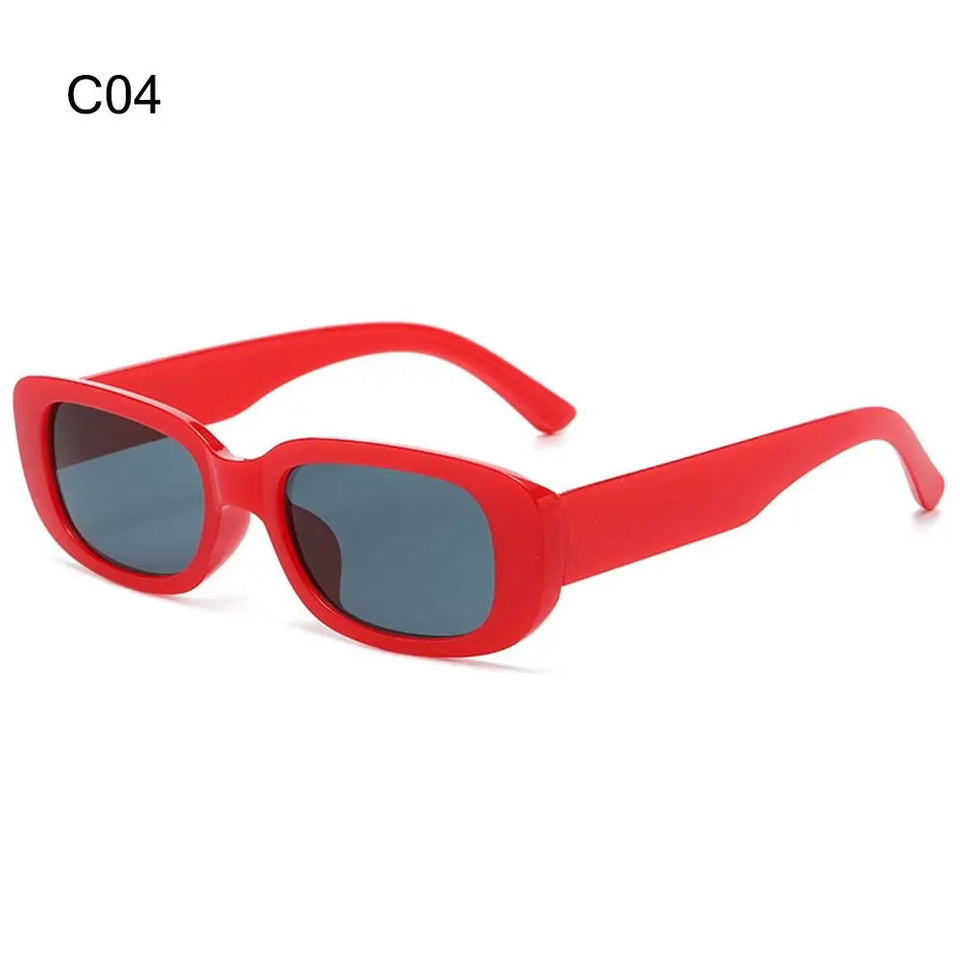 Trendy Narrow Square Frame Y2K Sun Glasses Candy Color UV400 Protection Black Shades Rectangle Sunglasses for Women Men
