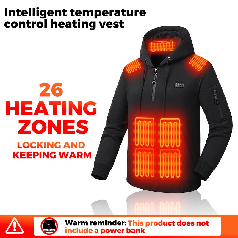 USB Heated Zip-Up Hoodie — 26 Areas