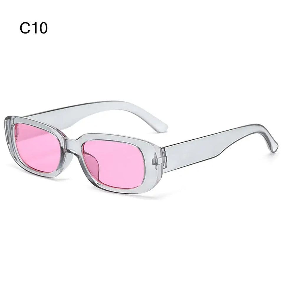 Trendy Narrow Square Frame Y2K Sun Glasses Candy Color UV400 Protection Black Shades Rectangle Sunglasses for Women Men