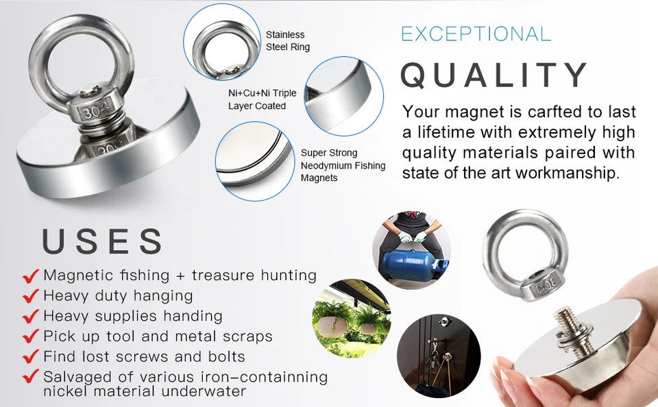 Heavy-Duty Fishing Magnet