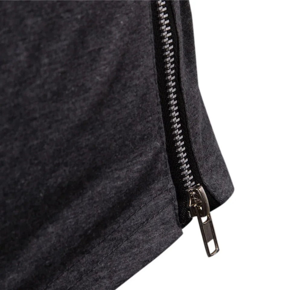 2025 Men Balaclava Zip Hoodie Winter Warm Casual Sweatshirt with Hooded Face Mask Zipper Design Sports Jacket Outdoor Activities
