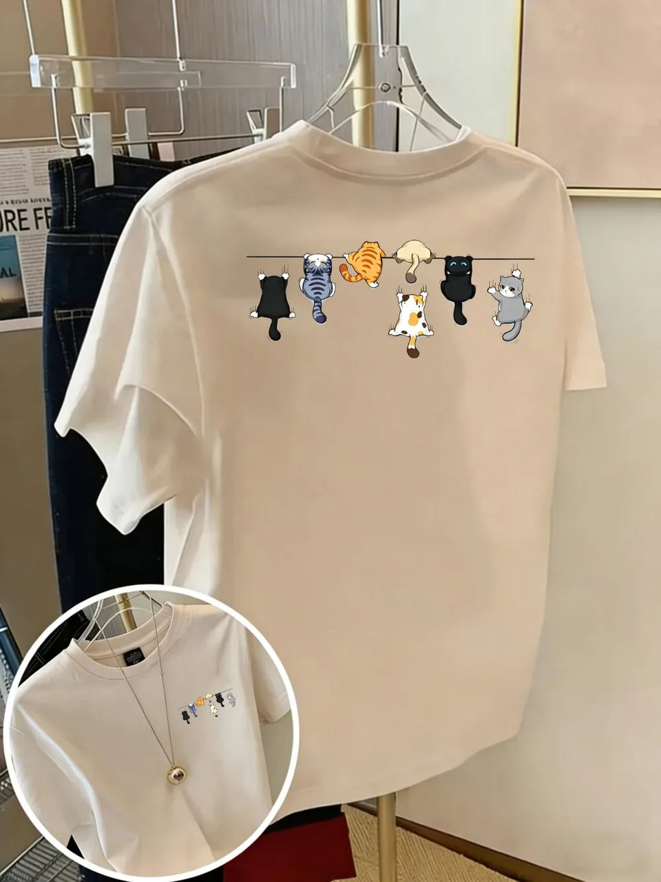 Women's Cat-Print T-Shirt