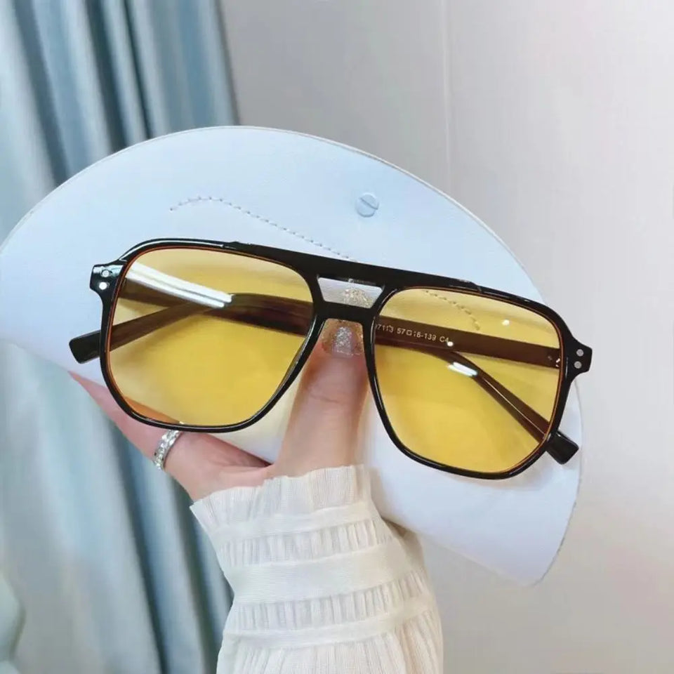 Punk Square Frame Sunglasses Beach Eye Protection Anti-UV Black Shades Glasses Travel Accessories Retro Sunglasses for Women Men