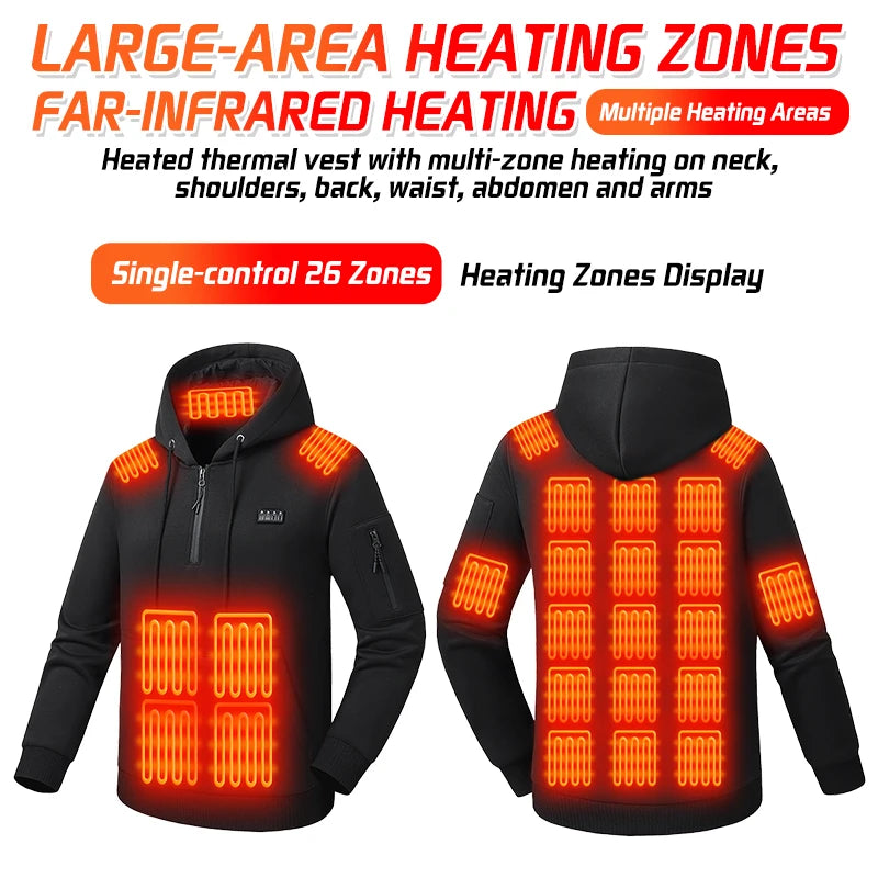 USB Heated Zip-Up Hoodie — 26 Areas