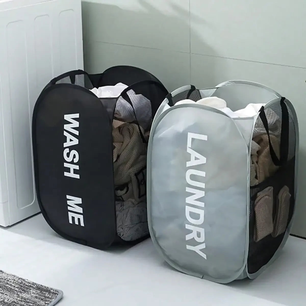 Pop-Up Mesh Laundry Hamper
