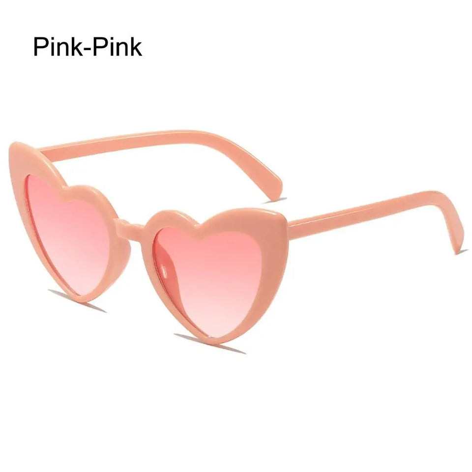 UV Protection Heart-Shaped Sunglasses Vintage Trendy Street Shooting Shades Irregular Fashion Pink Heart Sun Glasses for Women