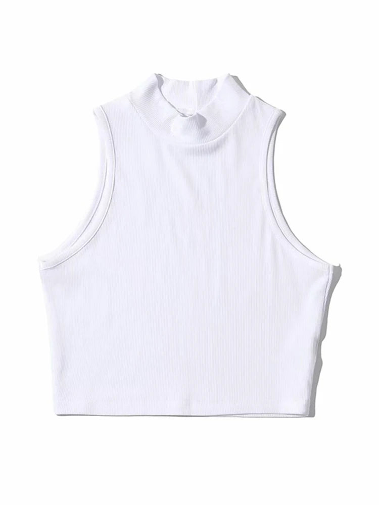 Women's High-Neck Crop Tank Top