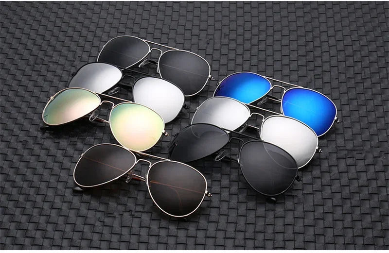 New Double Bridge Pilot Sunglasse Woman Alloy Frame Mirror Sun Glasses Female Male UV400 Eyewear for Men