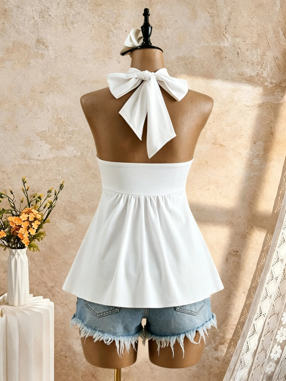 Women's Twist-Front Peplum Cami Top