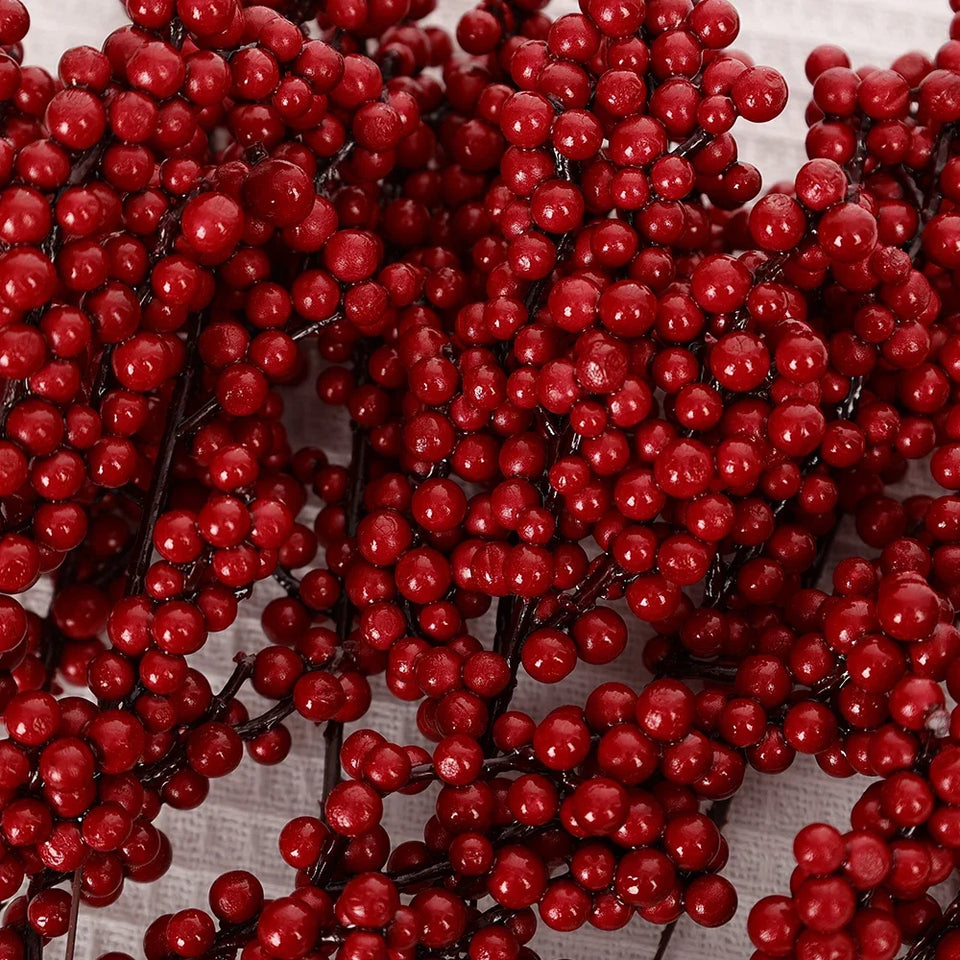 Artificial Holly Berry Stems