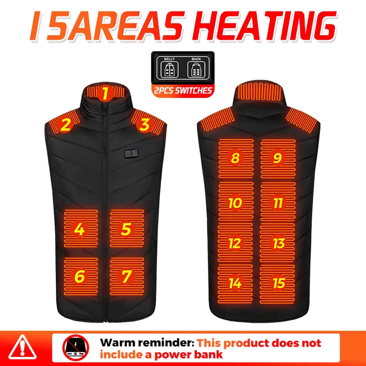 USB Heated Vest — 15 Areas