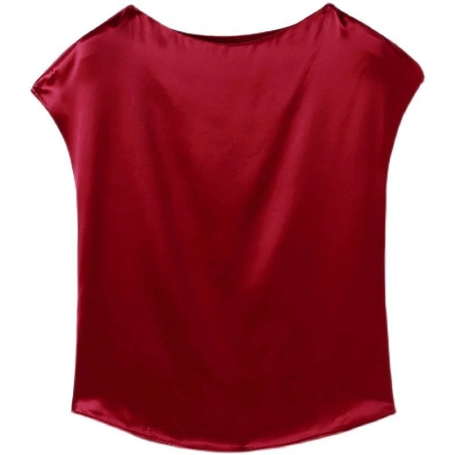 Women's Crew-Neck Short-Sleeve Blouse