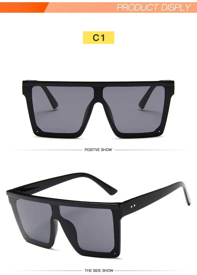 European And American Style Large Frame Integrated Sunglasses Ins Street Shooting Sunscreen Sunglasses For Men And Women 1914