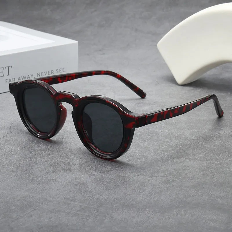 Uv Resistant Fashion Eyewear Unisex Round Frame High-End Uv Sunglasses Lightweight Retro Sunglasses for Travel Accessory
