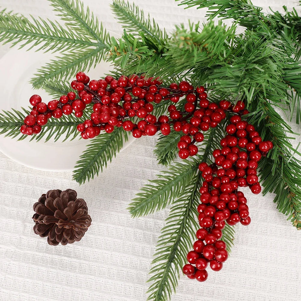 Artificial Holly Berry Stems
