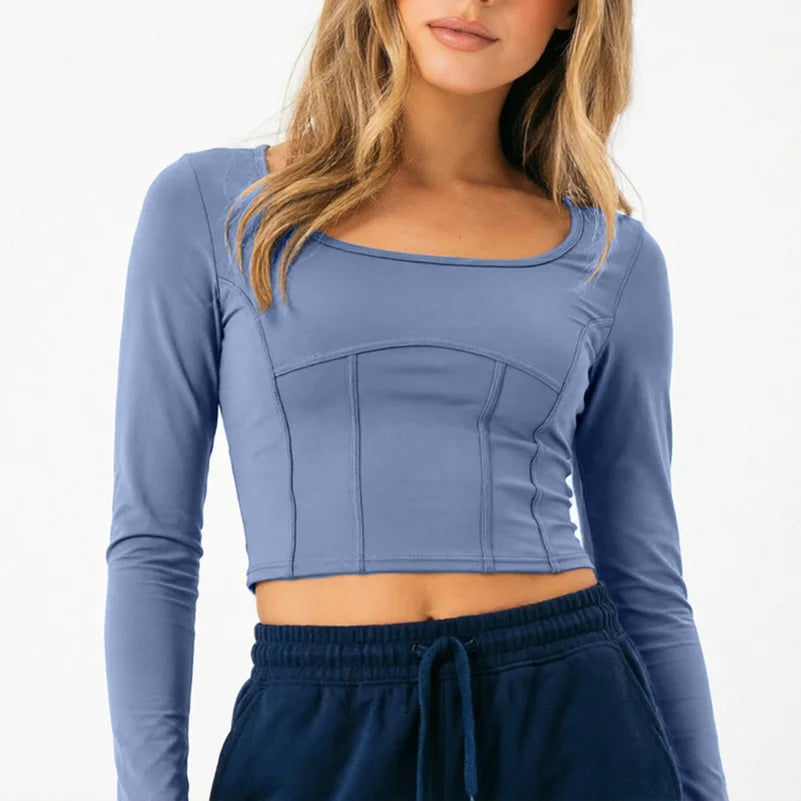 Women's Long-Sleeve Crop Workout Top
