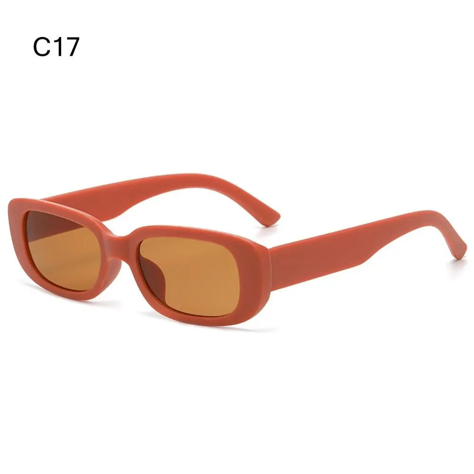 Retro Narrow Square Frame Y2K Sun Glasses Candy Color UV400 Protection Rectangle Sunglasses 90’s Eyewear for Women Men